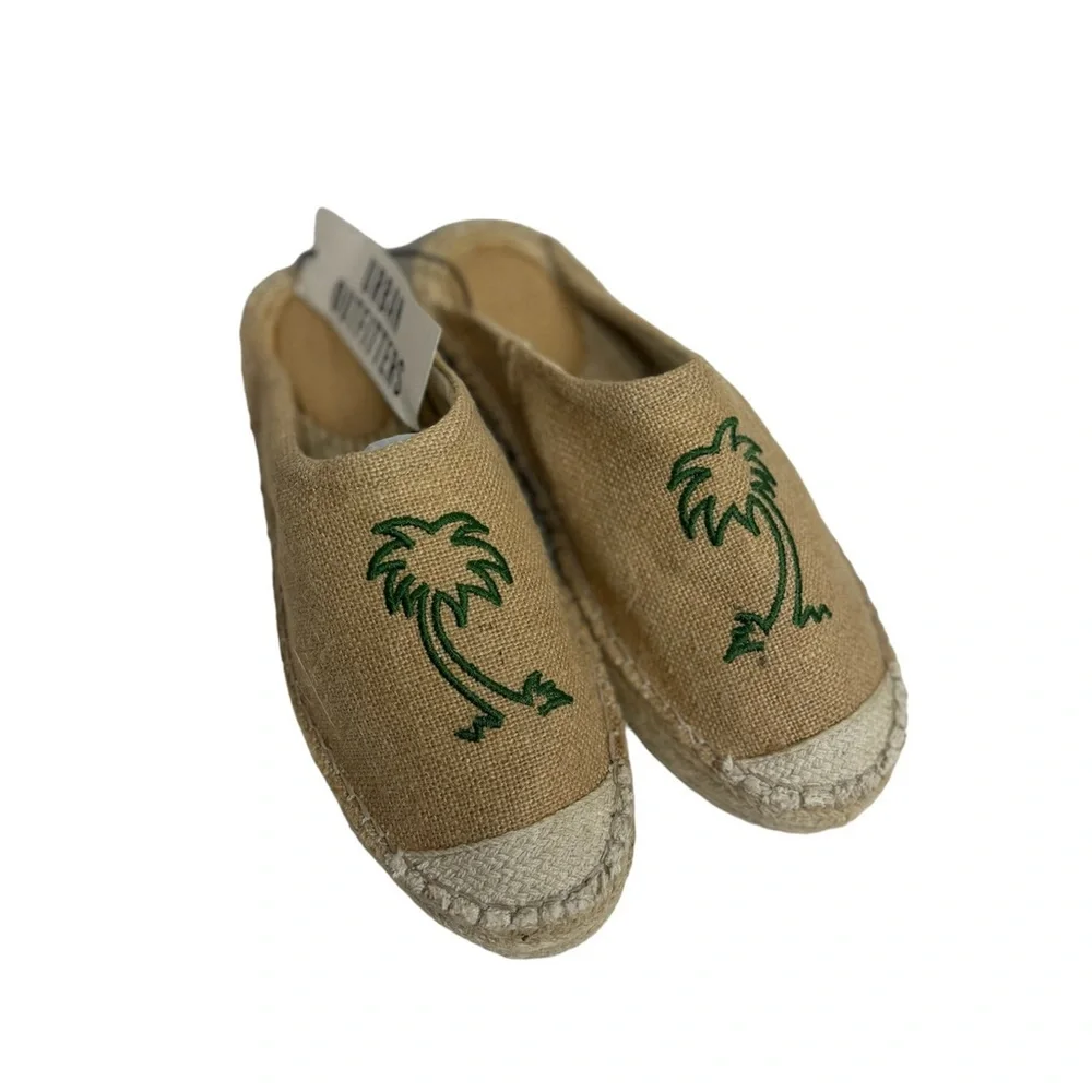 Urban Outfitters Palm Tree Platform Espadrilles Cruise Beach NWT Size 8WS